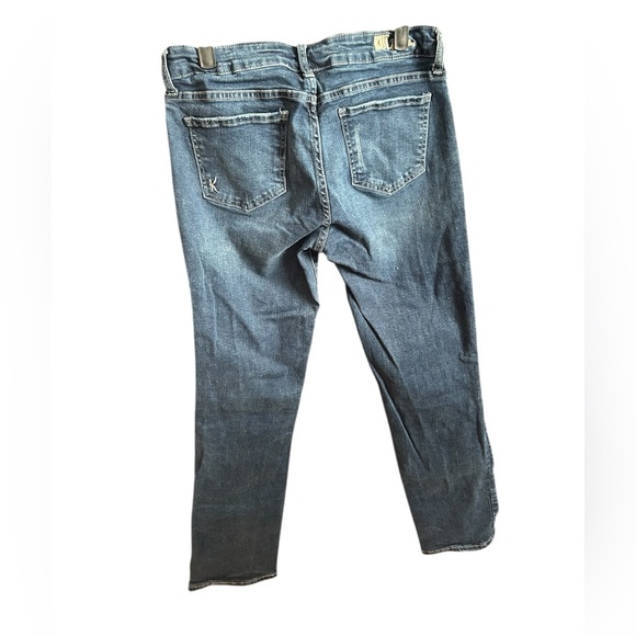 Kut from the Kloth Woman’s Distressed Stretch Blue Jeans Size 8 EUC Straight Leg - Picture 4 of 7